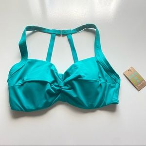 Title Nine Pele Strappy Back Bikini Top Turquoise